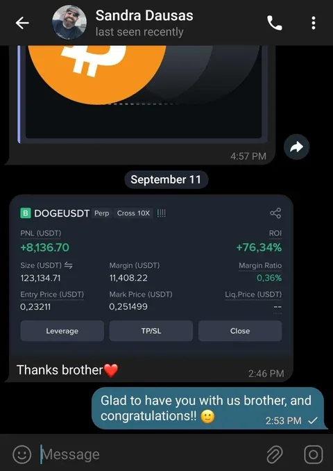 Member VIP signal result: DOGEUSDT, +76.34% ROI