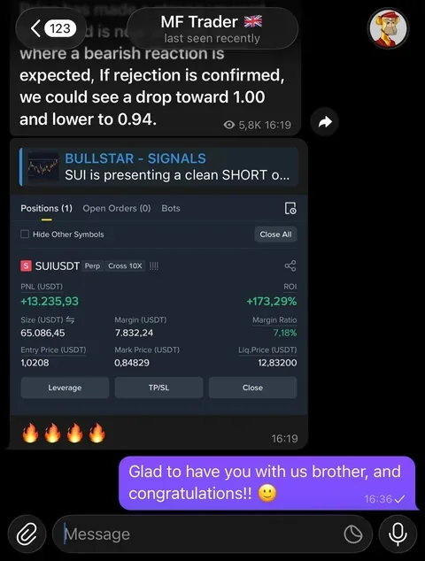 Member VIP signal result: SUIUSDT, +173.29% ROI